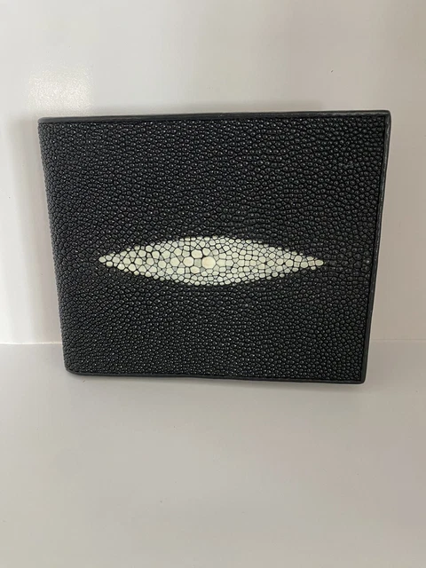 Stingray Leather Men's Bi-Fold Wallet, Black, Brand New, 3.5”x4.5”