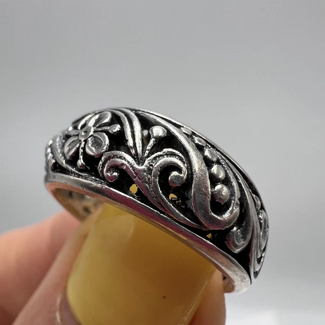 Bague Vintage En Argent Massif 925 - Taille 59 - Poinçon Minerve - Occasion
