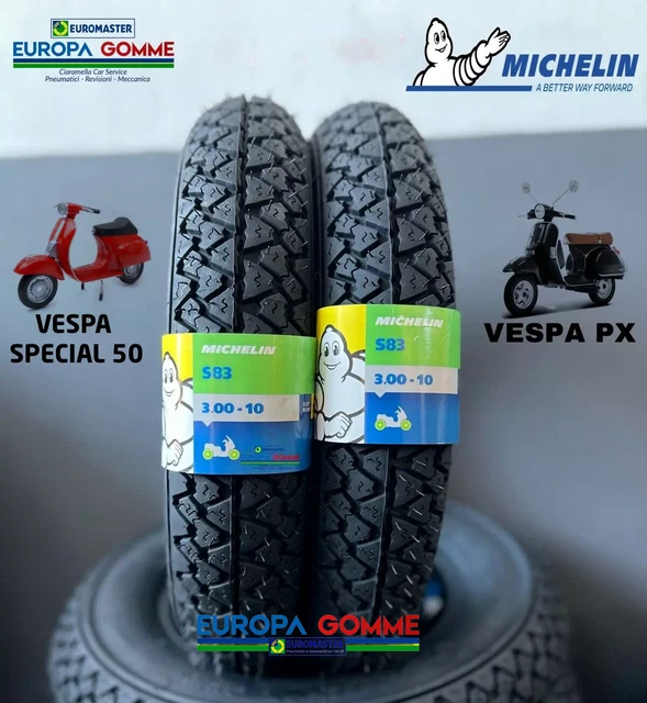 Paar Reifen 300 10 3.00 10 Michelin S83 Vespa 50 Special Pk 50 80