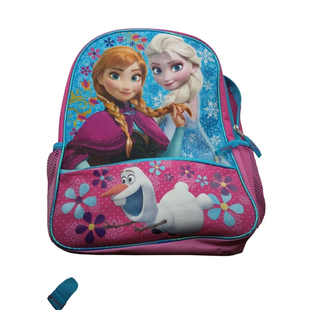 DISNEY FROZEN PRINCESS Elsa Anna Olaf Pink Floral School Backpack 