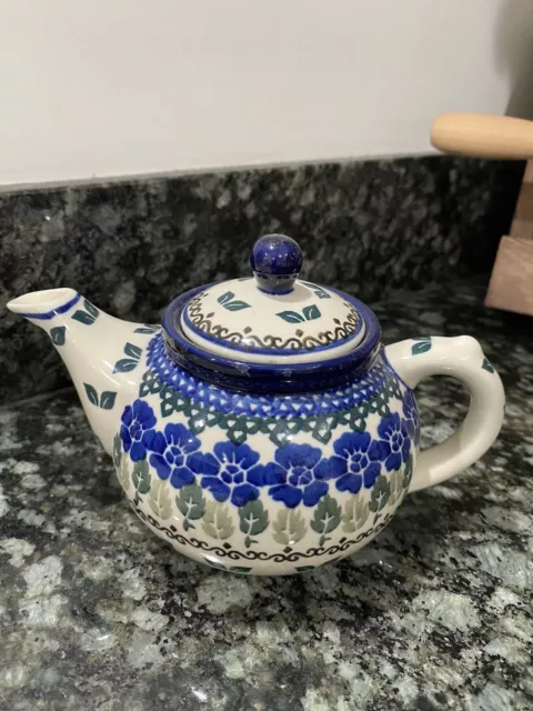 Polish Pottery Small Teapot Made In Poland