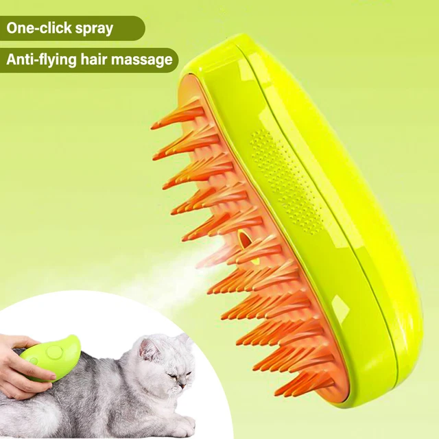 3in1 Pet Grooming Comb with Electric Spray Dog & Cat Hair Remover Cleaning Brush