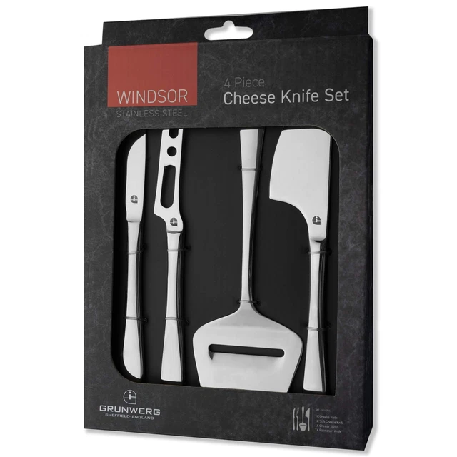 Windsor 4er Set Käsemesser Aus Edelstahl 18/0 – In Geschenkbox, Hochglanzpoliert
