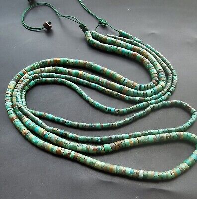 24“ 26” Long Genuine Hubei Old Heishi Turquoise beads necklace man woman jewelry