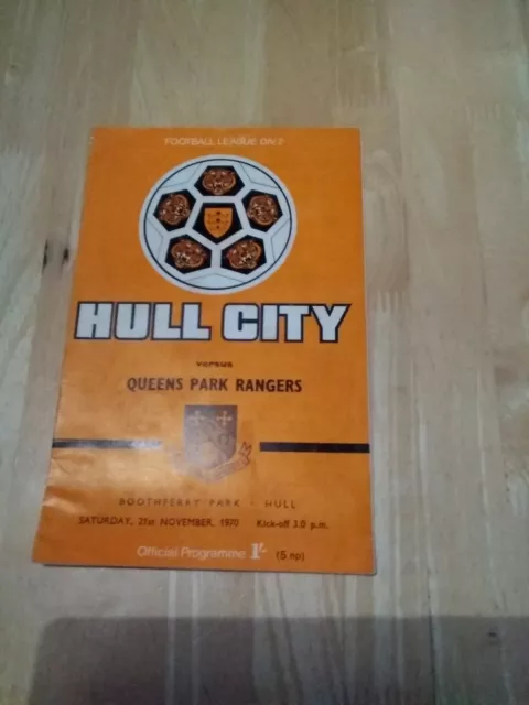 1970/71 Hull City V Qpr Queens Park Rangers