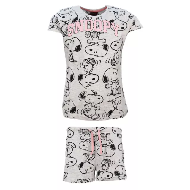Snoopy Mädchen kurzarm Pyjama Schlafanzug Shirt Shorts 134 - 176 Baumwolle