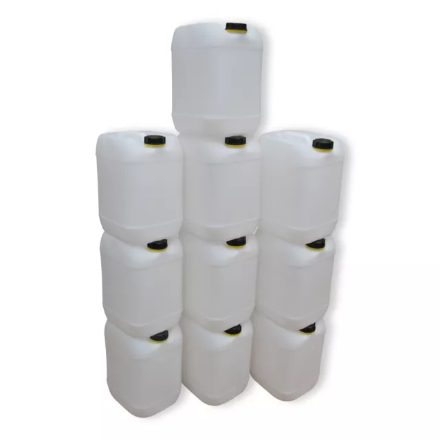 10 x 20 L weiß Kanister Camping & Outdoor Plastikkanister Kunststoff Plastebox.