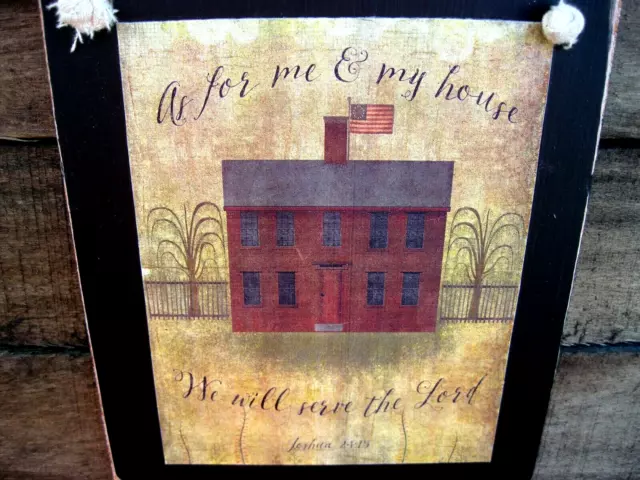 As For Me And My House We Will Serve The Lord Wall Hanging Sign Primitive Rustic