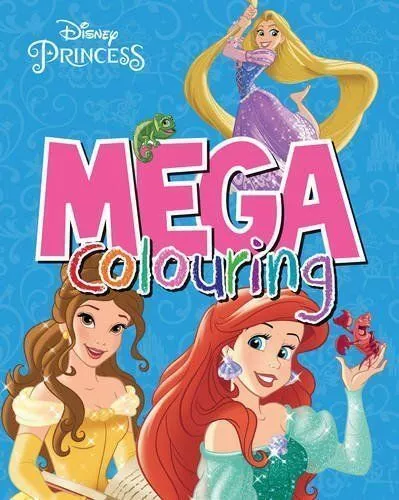 Girls Disney Princess Mega Coloring by Parragon Ages 2+  2016 Paperback New!!!