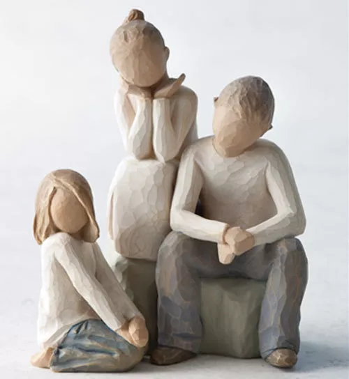 Willow Tree Set Siblings Brother & Two Sisters Figurine Gift Set