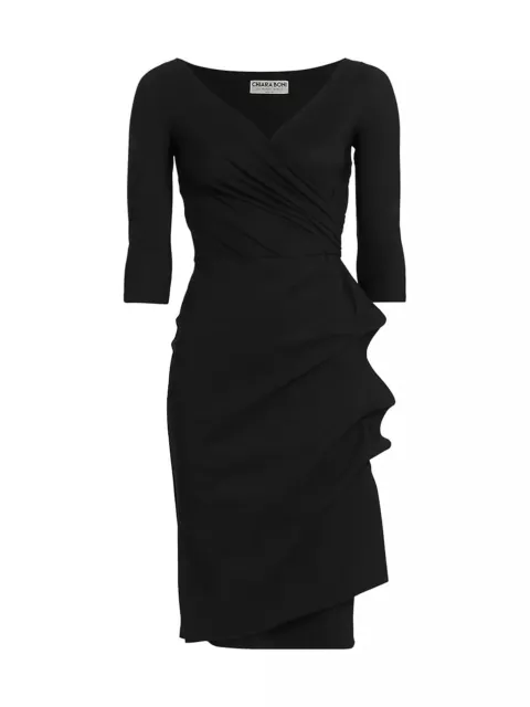 $695 Chiara Boni La Petite Robe Florien Ruched Sheath Dress size6