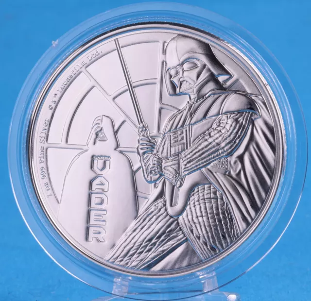 Darth Vader ™ Star Wars ™  1 Oz Silbermünze 2022 Niue 2 $ mit Münzkapsel 3