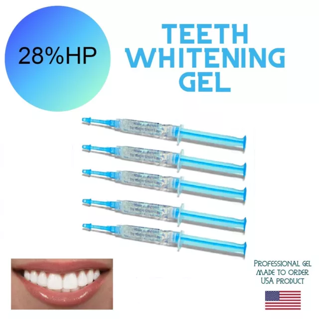 28 Percent - Teeth Whitening Gel - Office Laser Whitening - 5 Syringe Refills