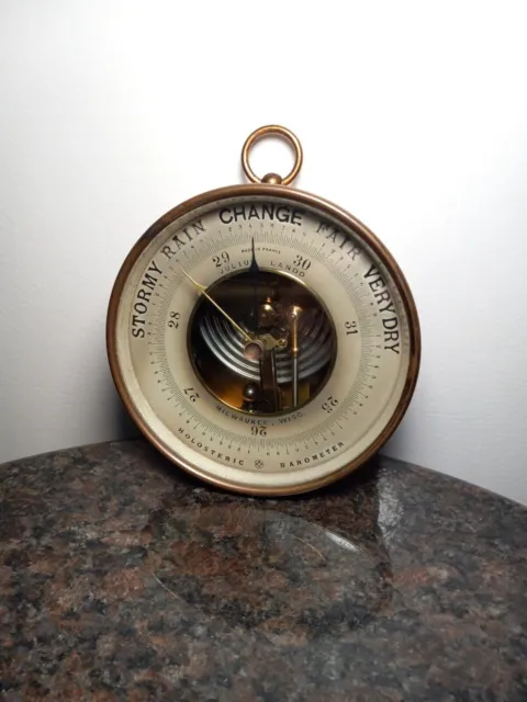 Antique Early 1900s PHBN Made In France Julius Lando Holosteric Barometer
