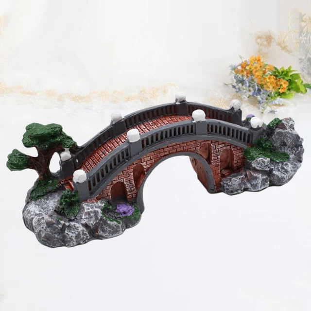 Aquarium Decor Ornament Mountain Fish Tank Bridge Hideaway Decorations