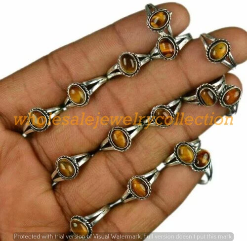 Tiger Eye Gemstone Ring Wholesale 1pcs Lots Handmade Ethnic Jewelry