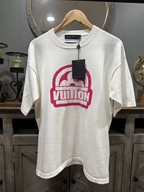 LOUIS VUITTON Allover Logo Print Shirt White Size XS LV Auth ak161