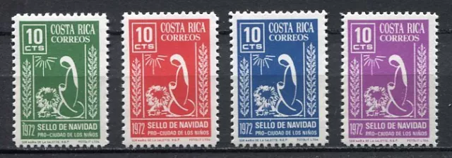 35385) Costa Rica 1972 MNH Christmas 4v Scott # RA53/56