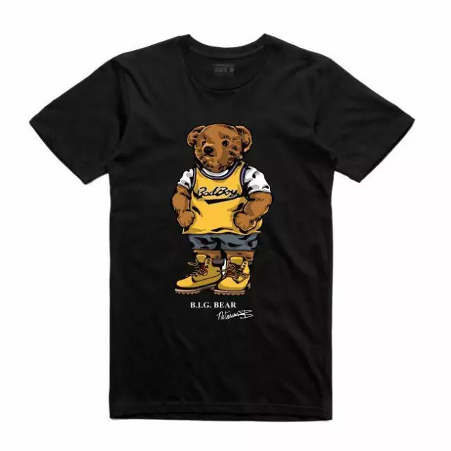 NUOVO Streetwear on Demand ORSETTO BIGGIE BAD BOY NERO Maglietta SMALL-3XLARGE