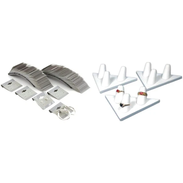 Bea Earring Hang Cards Grey Flocked 1.5 X 1.5 Inches (100),3 Finger Triangle Kit