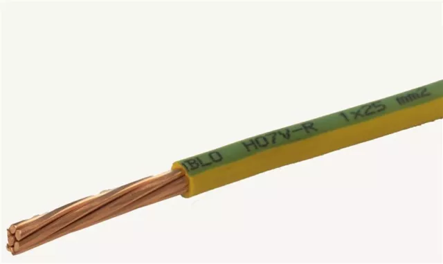 Earth Green Yellow 16mm Single Core 6491X Wiring Cable Wire Earthing Bonding