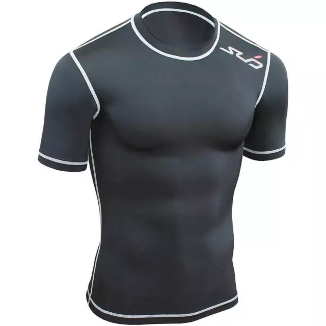 Sub Sports Dual Compression Junior Baselayer Top Black Short Sleeve Kids Boys