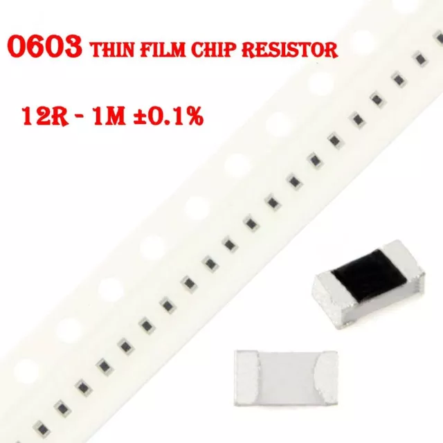 SMD/SMT 0603 ±0.1% Resistor Thin Film Chip Resistor Values 12R - 1M