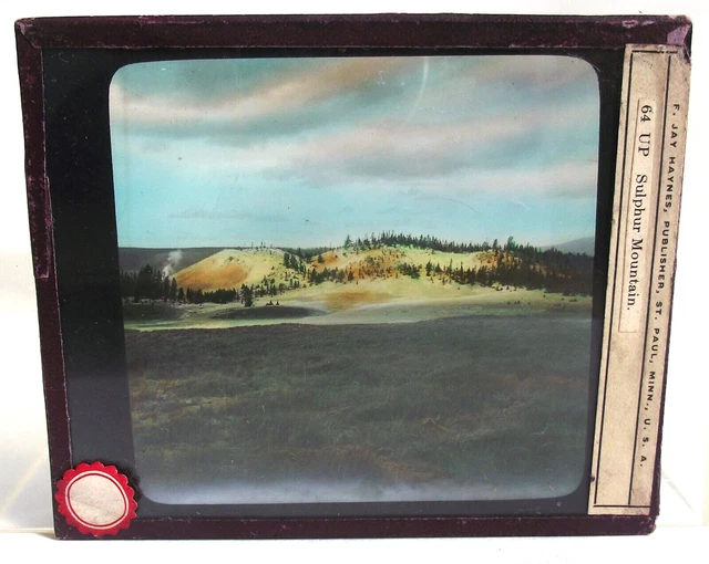 FRANK JAY HAYNES SULPHUR MOUNTAIN YELLOWSTONE NATIONAL Magic Lantern Glass slide