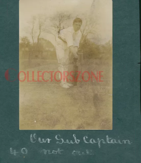 1915 Ruskin School Home Heacham Norfolk Cricket Team Sub Captain Photo 3.5x2.5In