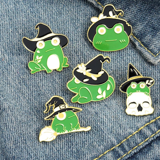 kikker broche op een groen lelyblad | Broches en spelden | Feestjes