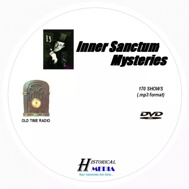 INNER SANCTUM MYSTERIES - 170 Shows Old Time Radio In MP3 Format OTR On 1 DVD