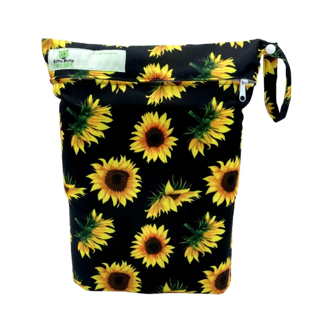 Reusable Baby Cloth Diaper Nappy Wet & Dry Bag Sunflowers