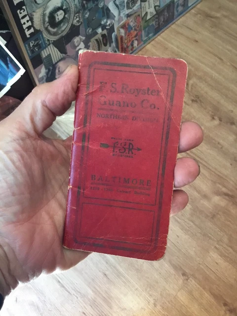 1911-1912 F.S. Royster Guano Co. Pocket Advertising Notebook Calendar Baltimore