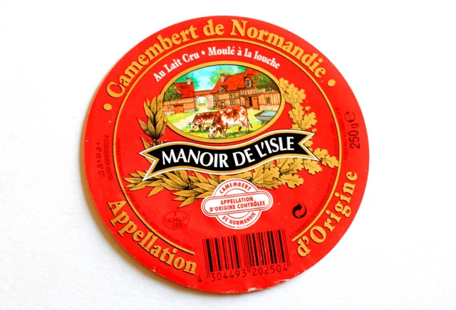 Ancien Etiquette Boite Fromage Camembert Normandie Manoir De L'isle Cheese Label