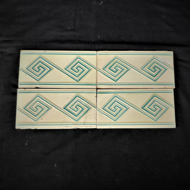 1940s Vintage Geometric Architecture Furniture Japanese Tile 4 Pcs MS Tile Works