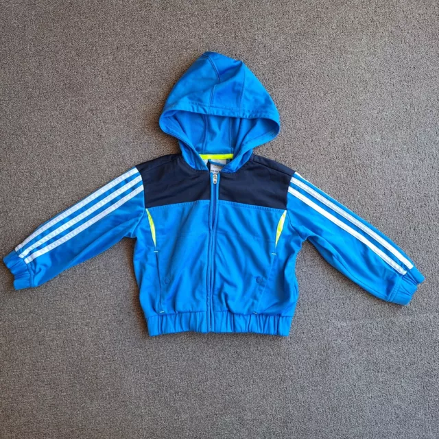 Adidas zip up Toddler Boys Jacket Size 1 - 2 Years Hoodie Sweatsuit 12 - 24 Mthd