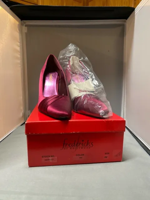 Wine Satin Heels From Fredericks of Hollywood 9M