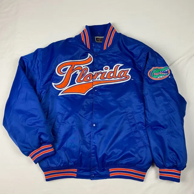 Florida Gators mens Satin Jacket XL blue full zip embroidered xtreme fanz