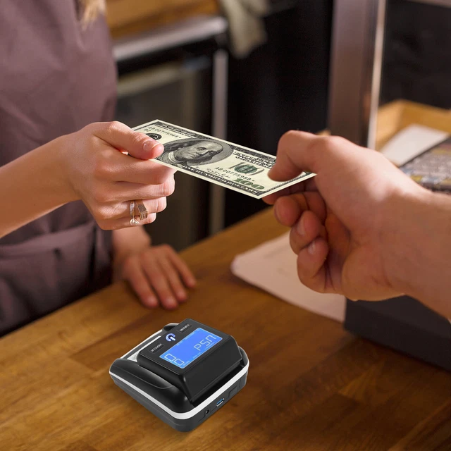 Money Counter, Counterfeit Bill Detector Machine LED with UV/MG/IR/MT/DD Detec