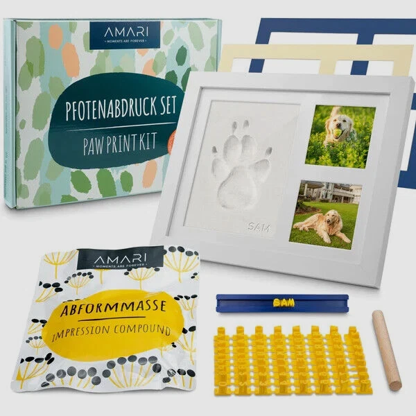 AMARI Pfotenabdruck Set Gipsabdruck Set Pfote Neu inkl Rechnung mit MwSt