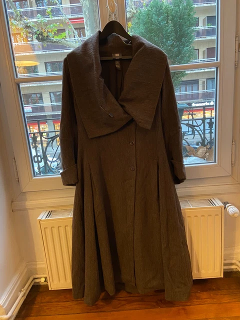 Manteau Long Femme TAFCA Italien Taille 44 Rose - Laine Et Viscose, Neuf Sans étiquette