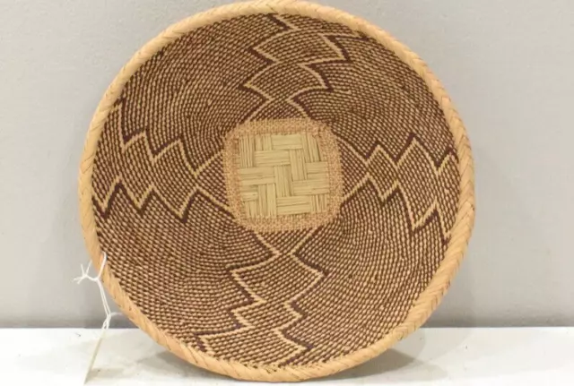 African Tonga Grass Woven Basket Zimbabwe