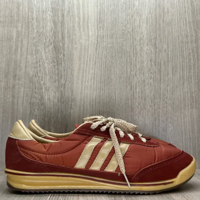 Adidas Shoes Mens 8.5 1970s Pro Striper Athletic Casual Sneakers USA Brown VTG