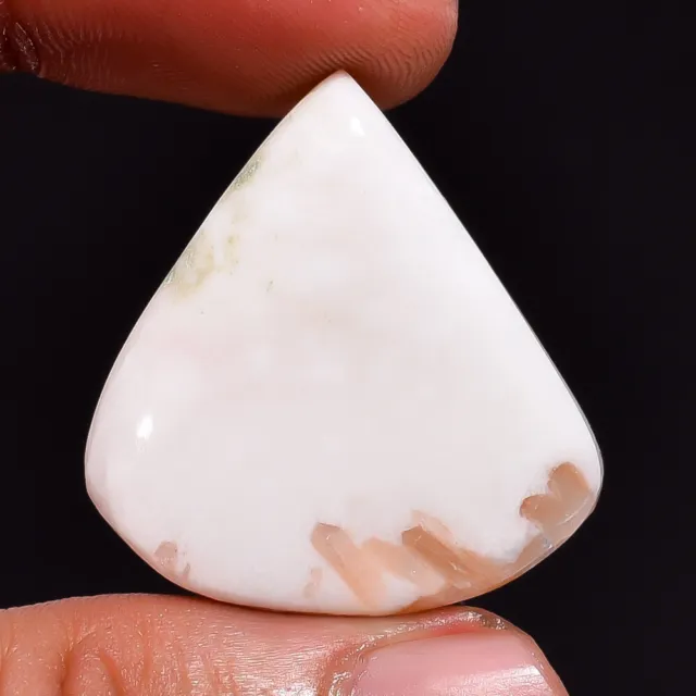 100% Natural Scolecite Pear Cabochon Loose Gemstone 33.45 Ct 30X28X7 mm AAS-4451