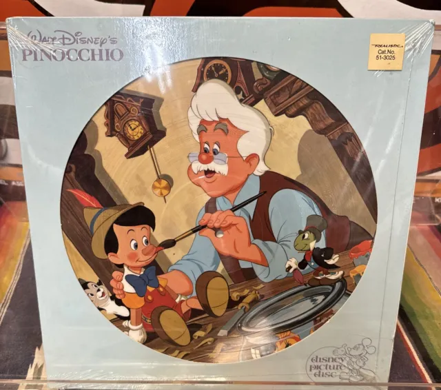 Walt Disneys Pinocchio Picture Record Lp Disc New Sealed
