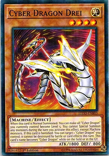 Cyber Dragon Drei LEDD-ENB03 Yu-Gi-Oh! Light Play 1st Edition