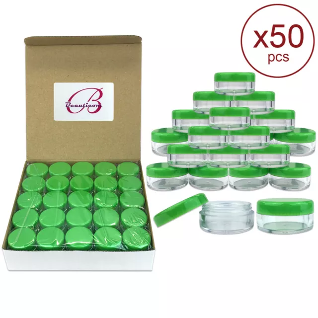 50 Pieces 5 Gram/5ML Plastic Makeup Cosmetic Lotion Cream Sample Jar Containers