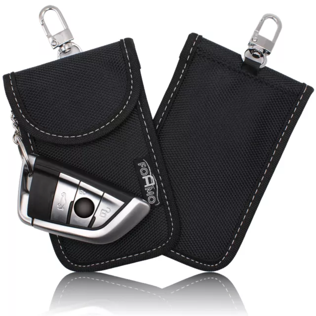 2 PACK Autoschlüssel Keyless Go Schutz RFID Funk Schlüssel Blocker Oxford Tasche