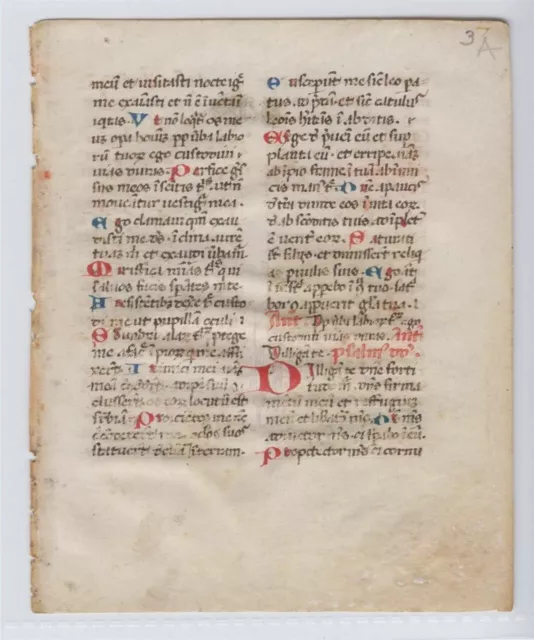 RARE ILLUMINATED Medieval BREVIARY Book Hours MANUSCRIPT Vellum LEAF Lucca 1464 RARE ILLUMINATED Medieval BREVIARY Book Hours MANUSCRIPT Vellum LEAF Lucca 1464