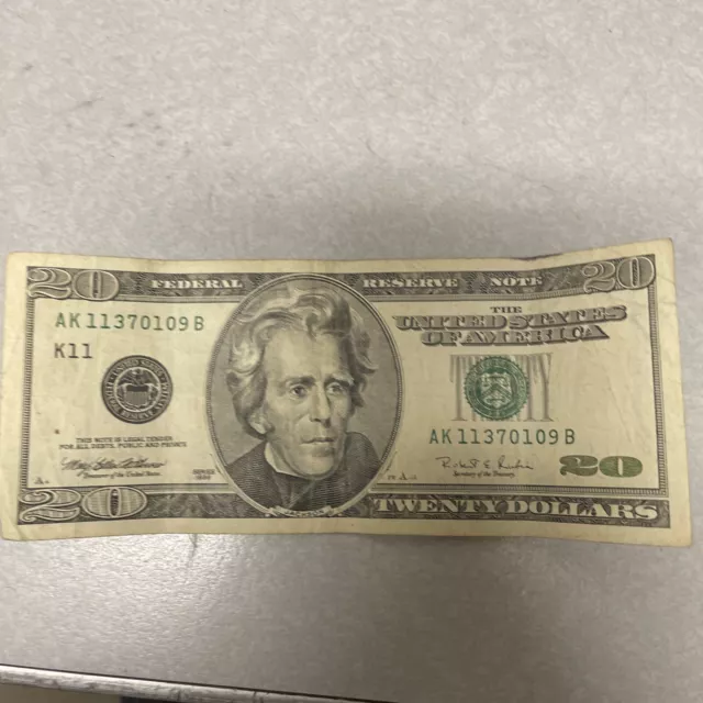 Rare 1996 $20 Dollar Bill Federal Reserve Note  Vintage